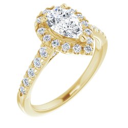 Halo-Style French-Set Engagement Ring